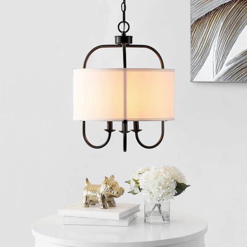 Suspension réglable SAFAVIEH Lighting Javorina à 3 lumières LED. - 40,6 cm (L) x 40,6 cm (l) x 61-243,8 cm (H)