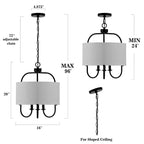 Suspension réglable SAFAVIEH Lighting Javorina à 3 lumières LED. - 40,6 cm (L) x 40,6 cm (l) x 61-243,8 cm (H)