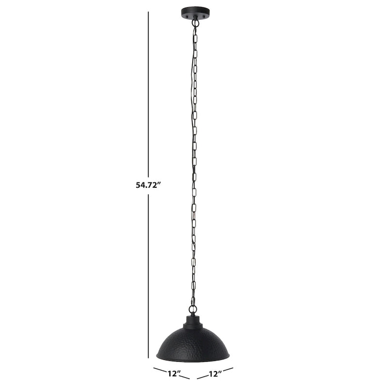 Suspension d'extérieur rustique Mirjan 12 de SAFAVIEH Lighting - 30,5 cm (L) x 30,5 cm (P) x 140 cm (H) - Noir - 30,5 cm (L) x 30,5 cm (P) x 140 cm (H)