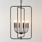 SAFAVIEH Lighting Noelline 6-Light Adjustable Pendant Chandelier (LED Bulbs Included) - Black - 17Wx15Dx95H