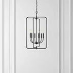 Lustre suspendu réglable Noelline à 6 lumières de SAFAVIEH Lighting (ampoules LED incluses) - Noir - 17 po L x 15 po P x 95 po H