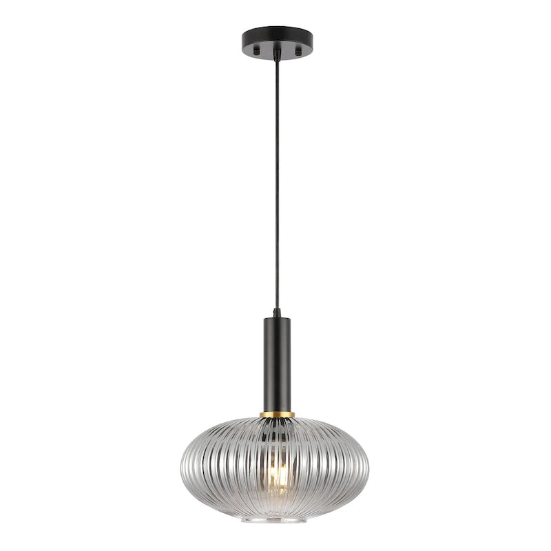 Suspension SAFAVIEH Nedelia 30,5 cm (12 po) - 30,5 cm (12 po) L x 30,5 cm (12 po) P x 38-188 cm (15-74 po) H - Gris fumé/Noir - 30,5 cm (12 po) L x 30,5 cm (12 po) P x 188 cm (74 po) H