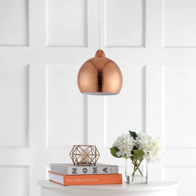 Suspension SAFAVIEH Lighting Stella, 1 lumière LED, réglable, en cuivre - 10 x 10 x 12,1 x 84,1 cm - 10 x 10 x 84 cm (L x P x H)
