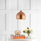 SAFAVIEH Lighting Stella Adjustable 1-Light Led Copper Pendant - 10 x10 x12.1-84.1  - 10Wx10Dx84H