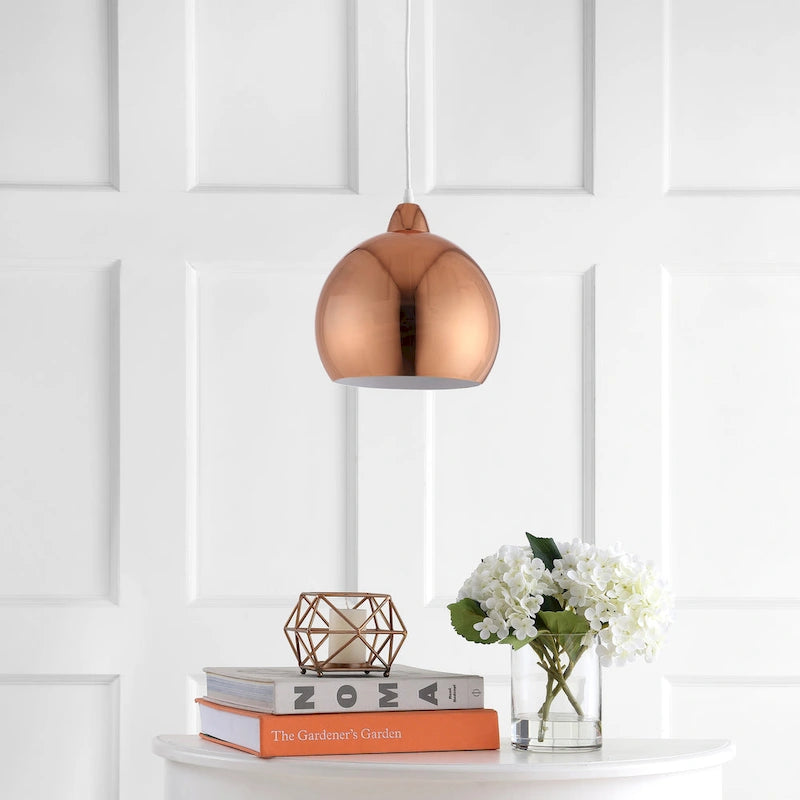 Suspension SAFAVIEH Lighting Stella, 1 lumière LED, réglable, en cuivre - 10 x 10 x 12,1 x 84,1 cm - 10 x 10 x 84 cm (L x P x H)