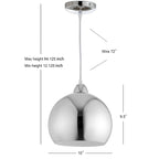 Suspension SAFAVIEH Lighting Stella, 1 lumière LED, réglable, en cuivre - 10 x 10 x 12,1 x 84,1 cm - 10 x 10 x 84 cm (L x P x H)
