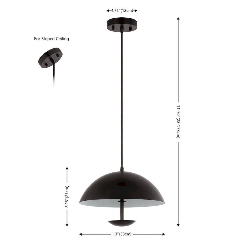 Suspension extensible Taletta de SAFAVIEH Lighting - 33 cm L x 33 cm P x 65,8 cm H - Noir - 33 cm L x 33 cm P x 178 cm H