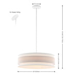 Suspension extensible SAFAVIEH Lighting Aivo - 50,8 cm L x 50,8 cm P x 64,8 cm H - Crème/Blanc - 50,8 cm L x 50,8 cm P x 175,3 cm H