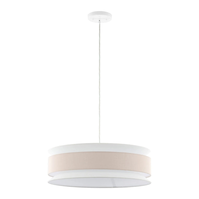 Suspension extensible SAFAVIEH Lighting Aivo - 50,8 cm L x 50,8 cm P x 64,8 cm H - Crème/Blanc - 50,8 cm L x 50,8 cm P x 175,3 cm H