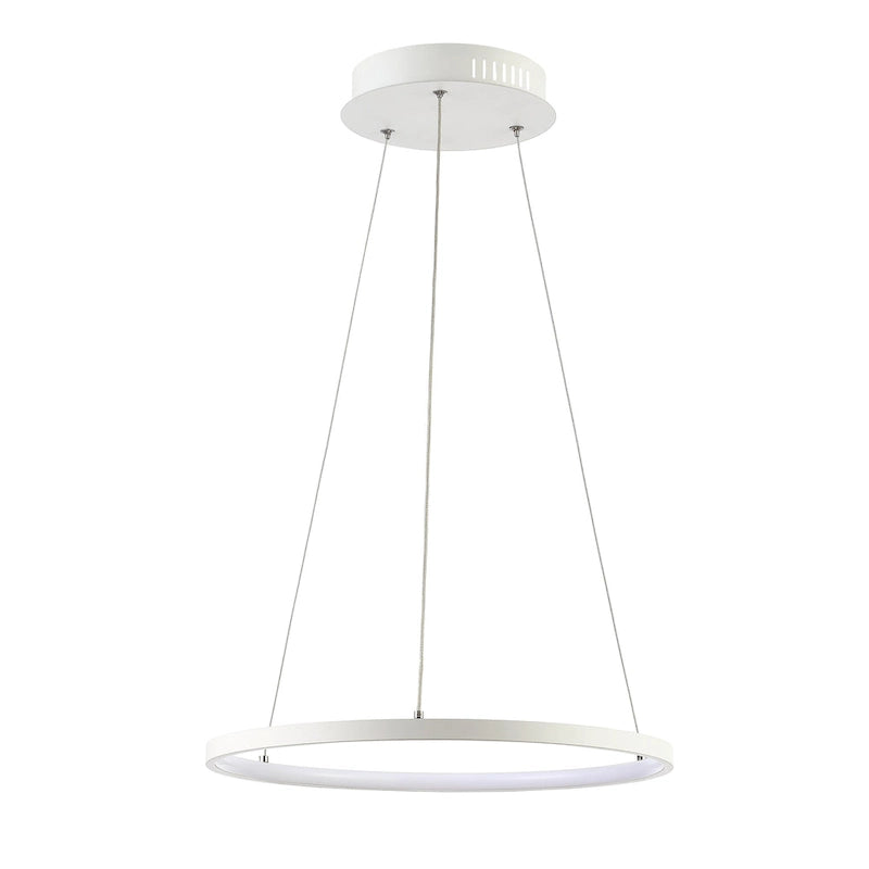 Suspension LED moderne blanche réglable Anamarija 74 pouces de SAFAVIEH Lighting - 42 cm (16,5 po) L x 42 cm (16,5 po) l x 31 à 188 cm (12 à 74 po) H - 43 cm (17 po) L x 43 cm (17 po) P x 155 cm (61 po) H