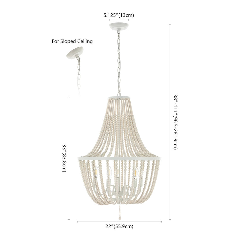 Suspension Fedosia 5 lumières de SAFAVIEH Lighting - 5 lumières - 56 cm (L) x 56 cm (P) x 81 cm (H)