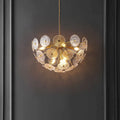 SAFAVIEH Lighting Meene 6 Light 24  Pendant - 24  x 24  x 23-53  - withD/H - Brass - 24Wx24Dx53H
