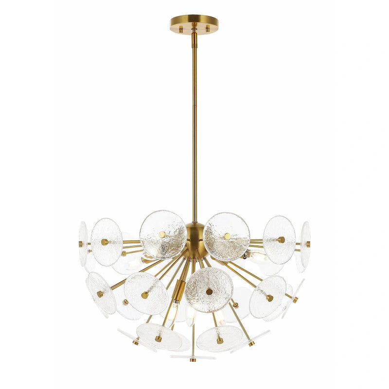 Suspension SAFAVIEH Lighting Meene 6 lumières 24 - 24 x 24 x 23-53 - avec profondeur/hauteur - Laiton - 24 po L x 24 po P x 53 po H