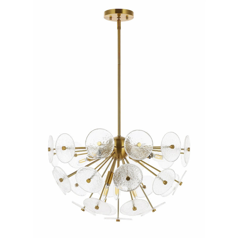 Suspension SAFAVIEH Lighting Meene 6 lumières 24 - 24 x 24 x 23-53 - avec profondeur/hauteur - Laiton - 24 po L x 24 po P x 53 po H