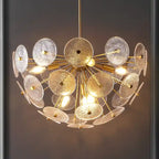 Suspension SAFAVIEH Lighting Meene 6 lumières 24 - 24 x 24 x 23-53 - avec profondeur/hauteur - Laiton - 24 po L x 24 po P x 53 po H