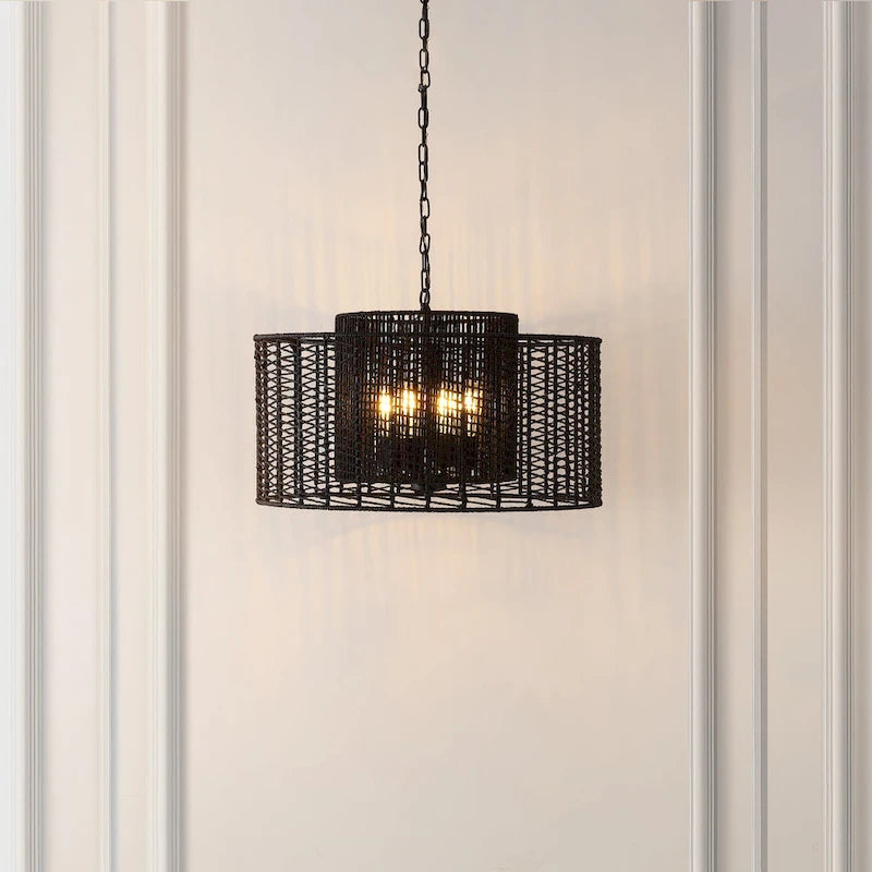 Suspension extensible Jolanda de SAFAVIEH Lighting - 63,5 cm L x 63,5 cm P x 51-200,7 cm H