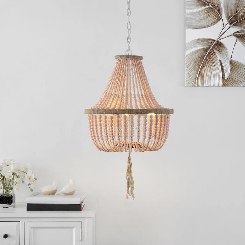 Suspension Kaori de SAFAVIEH Lighting, réglable, 3 lumières, bleue - 16,5 x 16,5 x 29,75 cm - 111,75 cm - 17 cm (L) x 17 cm (P) x 112 cm (H)