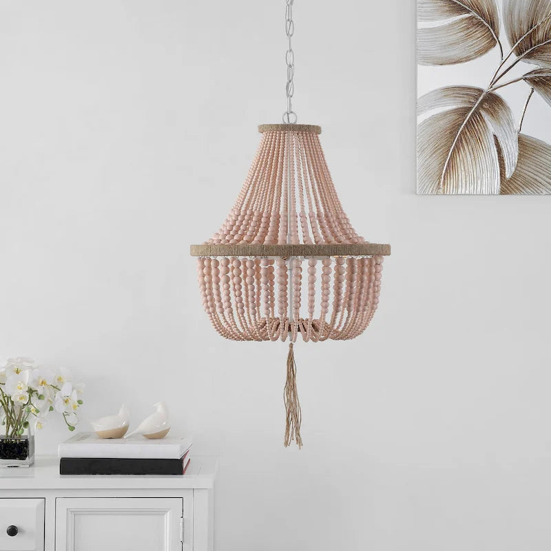 Suspension Kaori de SAFAVIEH Lighting, réglable, 3 lumières, bleue - 16,5 x 16,5 x 29,75 cm - 111,75 cm - 17 cm (L) x 17 cm (P) x 112 cm (H)