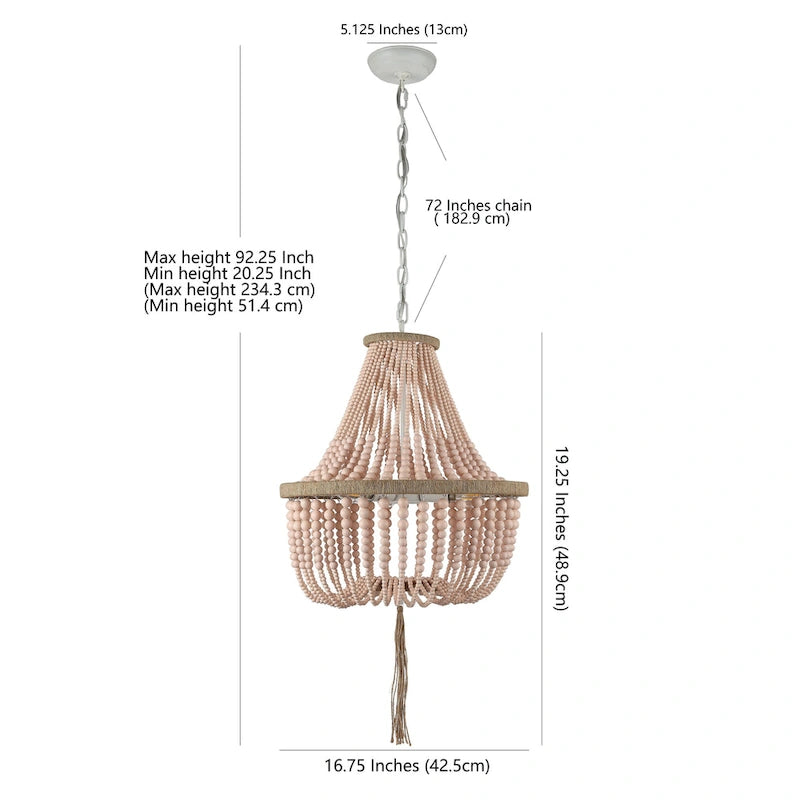 Suspension Kaori de SAFAVIEH Lighting, réglable, 3 lumières, bleue - 16,5 x 16,5 x 29,75 cm - 111,75 cm - 17 cm (L) x 17 cm (P) x 112 cm (H)