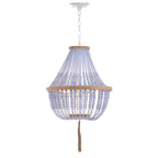 Suspension Kaori de SAFAVIEH Lighting, réglable, 3 lumières, bleue - 16,5 x 16,5 x 29,75 cm - 111,75 cm - 17 cm (L) x 17 cm (P) x 112 cm (H)