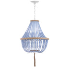 Suspension Kaori de SAFAVIEH Lighting, réglable, 3 lumières, bleue - 16,5 x 16,5 x 29,75 cm - 111,75 cm - 17 cm (L) x 17 cm (P) x 112 cm (H)