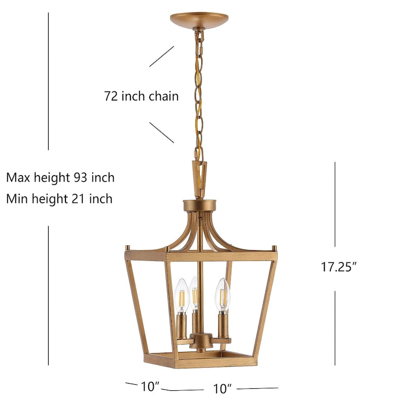 Suspension Soka 3 lumières de SAFAVIEH Lighting - 10 x 10 x 21-93 - 10L x 10P x 93H