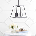 SAFAVIEH Lighting Annett 4-light Pendant - 14 x14 x22.5-52.5  - Oil Rubbed Bronze (Black) - 14Wx14Dx53H