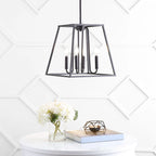 SAFAVIEH Lighting Annett 4-light Pendant - 14 x14 x22.5-52.5  - Oil Rubbed Bronze (Black) - 14Wx14Dx53H