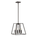 Suspension Annett 4 lumières de SAFAVIEH Lighting - 14 x 14 x 22,5-52,5 cm - Bronze huilé (noir) - 14 cm (L) x 14 cm (P) x 53 cm (H)