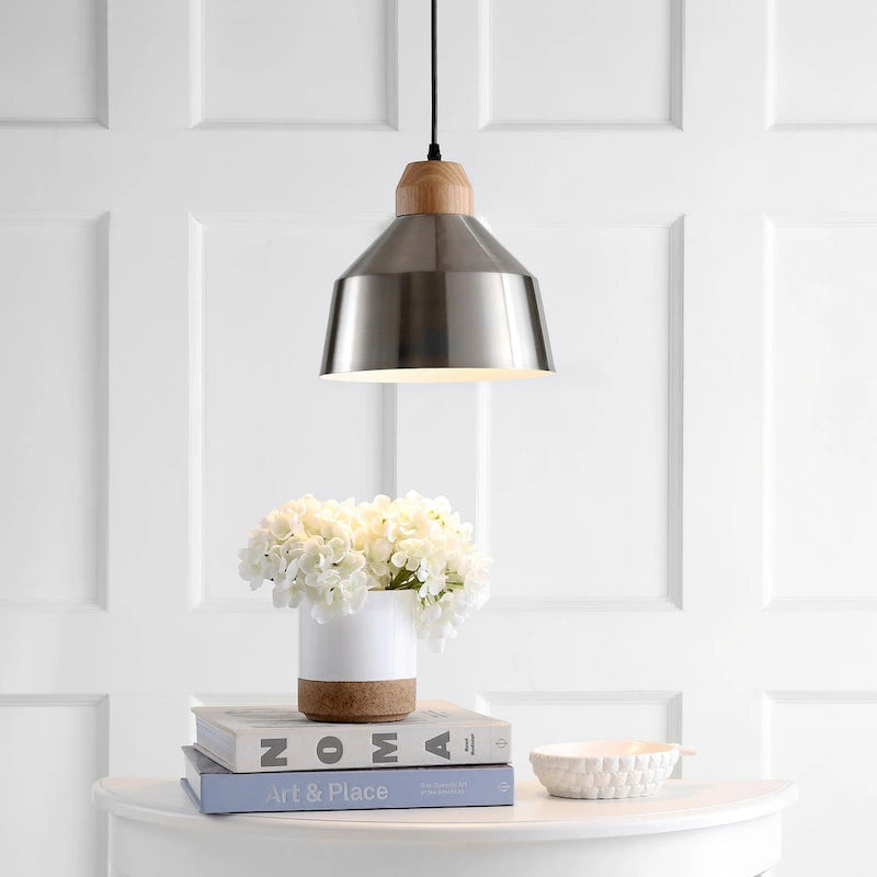 SAFAVIEH Lighting Snowflake Adjustable 1-Light Led Nickle Pendant - 10.25 x10.25 x11.3-83.3  - 10Wx10Dx83H