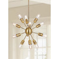 SAFAVIEH Lighting Talja 17.5-inch 12-Light Gold Edison Bulb Solace Pendant - 17.5  x 17.5  x 37  - 18Wx18Dx37H