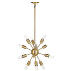 Suspension Talja Solace de SAFAVIEH Lighting, 12 lumières dorées, ampoules Edison, 44,5 cm (17,5 po) - 44,5 x 44,5 x 94 cm (17,5 x 17,5 x 37 po) - 45,7 x 45,7 x 94 cm (18 po x 18 po x 37 po)