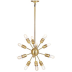 Suspension Talja Solace de SAFAVIEH Lighting, 12 lumières dorées, ampoules Edison, 44,5 cm (17,5 po) - 44,5 x 44,5 x 94 cm (17,5 x 17,5 x 37 po) - 45,7 x 45,7 x 94 cm (18 po x 18 po x 37 po)