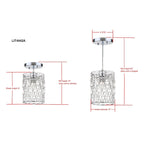 Suspension réglable Sofiea 1 lumière chromée à perles - 6 x 6 x 13 - 82 - Chrome/Transparent - 6L x 6P x 82H