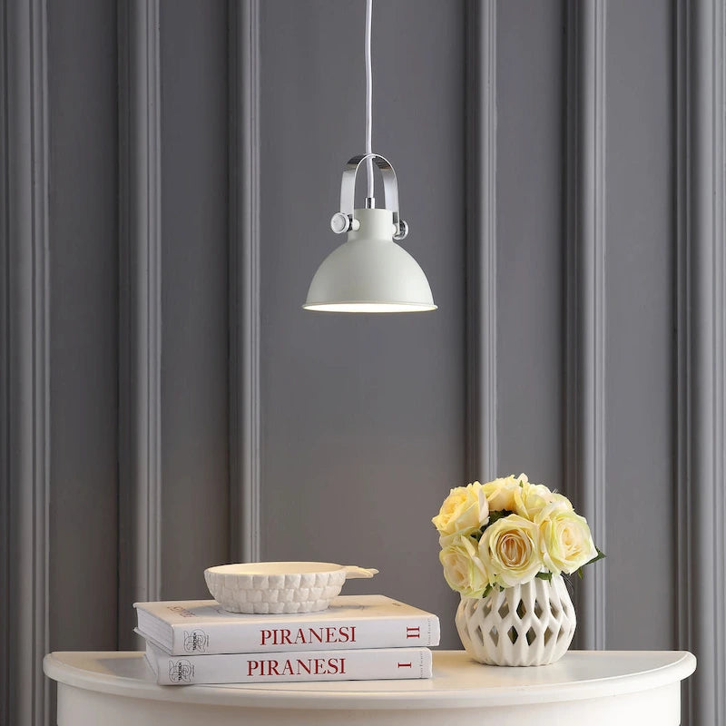 SAFAVIEH Lighting Orhideea Adjustable 1-Light Led White Pendant - 6.25 x6.25 x10-82  - 6Wx6Dx82H