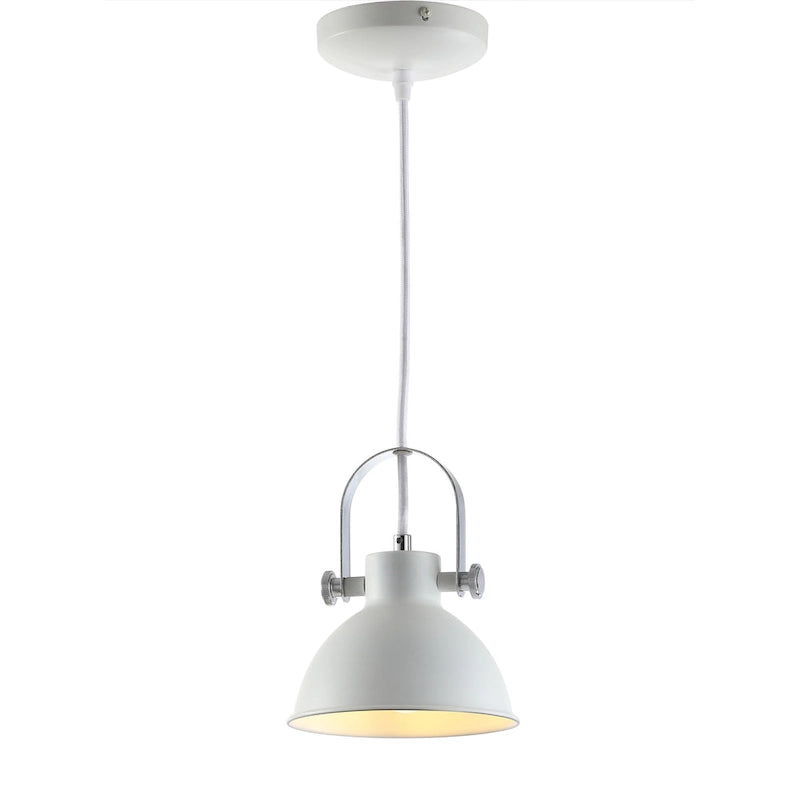 Suspension LED blanche réglable Orhideea de SAFAVIEH Lighting (1 lumière) - 15,9 x 15,9 x 25,4 cm (6 x 6 x 82 cm) - 15,2 x 15,2 x 20,3 cm (6 x 6 x 82 cm)