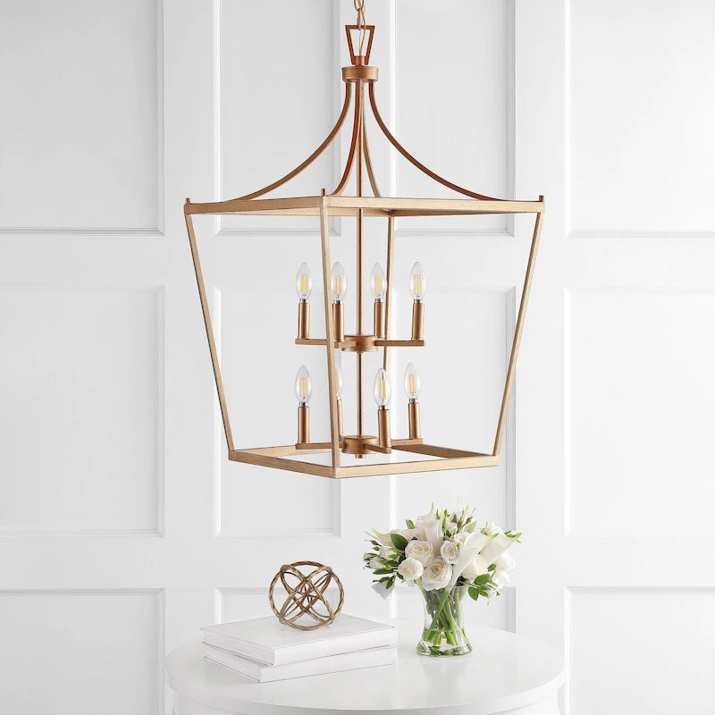 Suspension Ghida 8 lumières de SAFAVIEH Lighting - 20 x 20 x 37,5-109,5 cm - 20 cm L x 20 cm P x 110 cm H