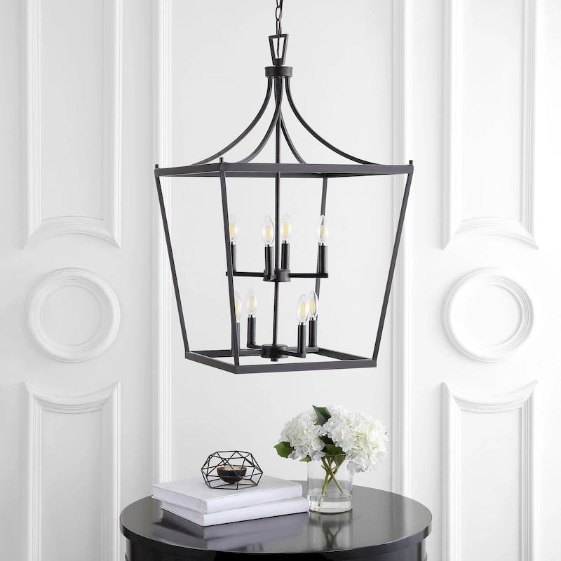 Suspension Ghida 8 lumières de SAFAVIEH Lighting - 20 x 20 x 37,5-109,5 cm - 20 cm L x 20 cm P x 110 cm H