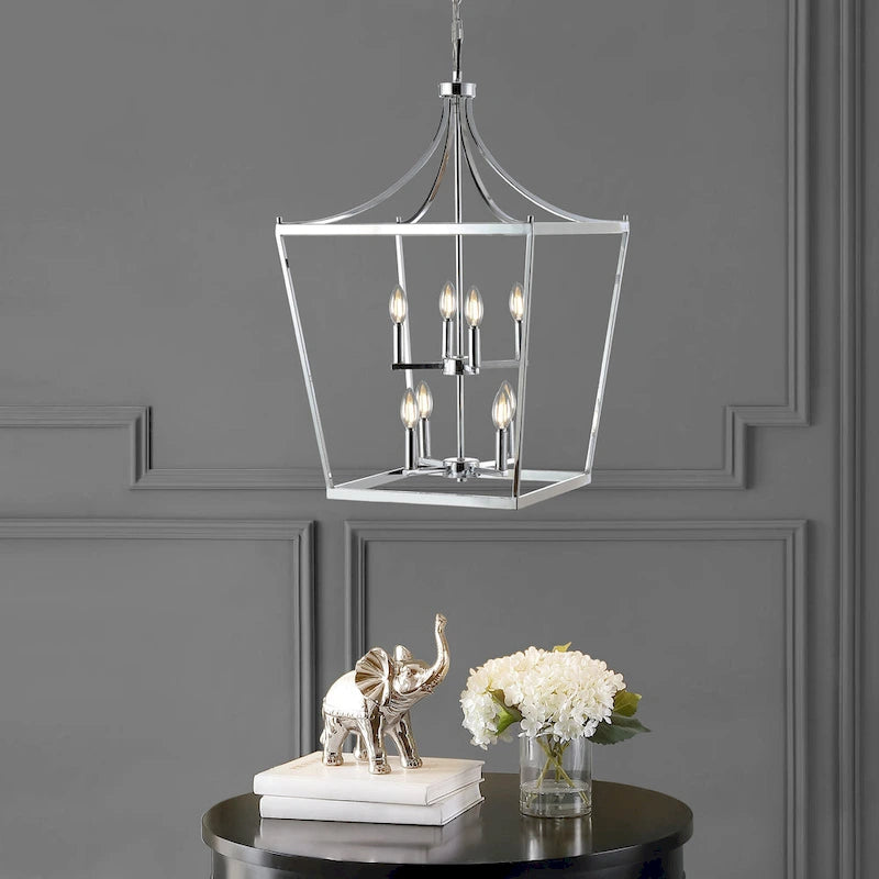 Suspension Ghida 8 lumières de SAFAVIEH Lighting - 20 x 20 x 37,5-109,5 cm - 20 cm L x 20 cm P x 110 cm H