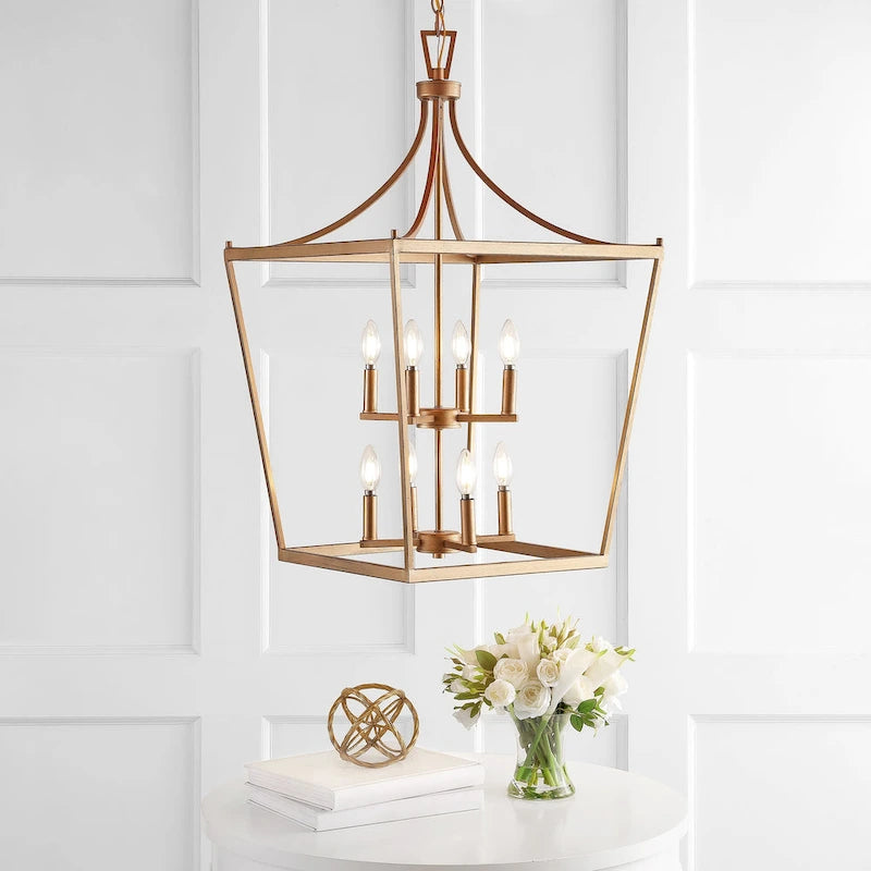 Suspension Ghida 8 lumières de SAFAVIEH Lighting - 20 x 20 x 37,5-109,5 cm - 20 cm L x 20 cm P x 110 cm H