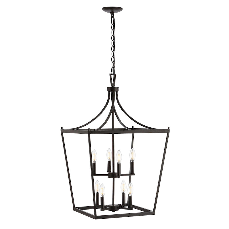 Suspension Ghida 8 lumières de SAFAVIEH Lighting - 20 x 20 x 37,5-109,5 cm - 20 cm L x 20 cm P x 110 cm H
