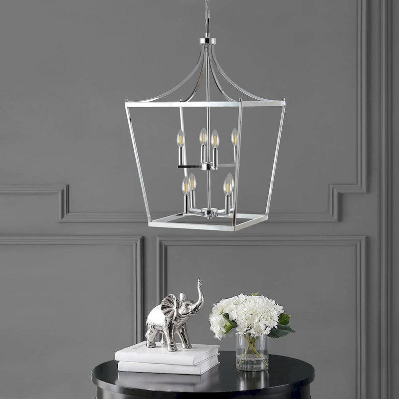 Suspension Ghida 8 lumières de SAFAVIEH Lighting - 20 x 20 x 37,5-109,5 cm - 20 cm L x 20 cm P x 110 cm H