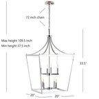 Suspension Ghida 8 lumières de SAFAVIEH Lighting - 20 x 20 x 37,5-109,5 cm - 20 cm L x 20 cm P x 110 cm H