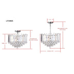 Suspension Carly de SAFAVIEH Lighting, 2 lumières, chromée/transparente, orientable - 42 cm (L) x 42 cm (P) x 41,3 à 224 cm (H)