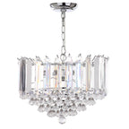 Suspension Carly de SAFAVIEH Lighting, 2 lumières, chromée/transparente, orientable - 42 cm (L) x 42 cm (P) x 41,3 à 224 cm (H)