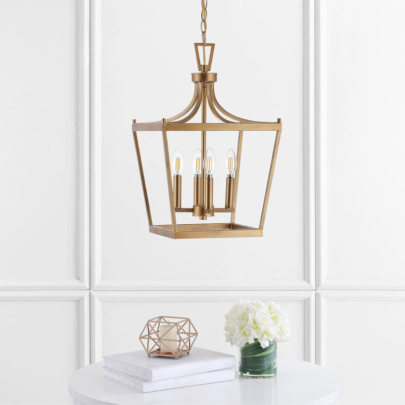 Suspension Olgica 4 lumières de SAFAVIEH Lighting - 13 x 13 x 24,75-96,75 cm - 13L x 13P x 97H