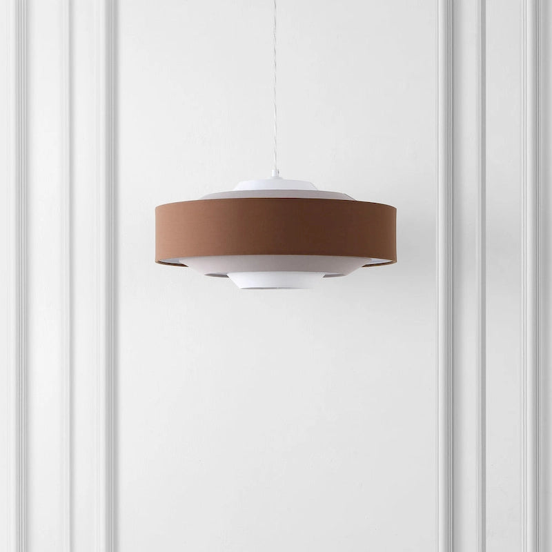 Suspension Fatme 20 de SAFAVIEH Lighting - 20 x 20 x 11-70 - avec profondeur/hauteur - Marron/Beige/Blanc - 20L x 20P x 70H