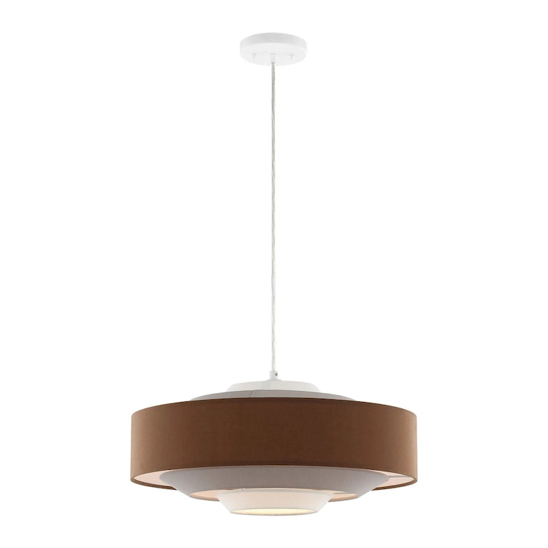 Suspension Fatme 20 de SAFAVIEH Lighting - 20 x 20 x 11-70 - avec profondeur/hauteur - Marron/Beige/Blanc - 20L x 20P x 70H
