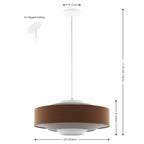 Suspension Fatme 20 de SAFAVIEH Lighting - 20 x 20 x 11-70 - avec profondeur/hauteur - Marron/Beige/Blanc - 20L x 20P x 70H