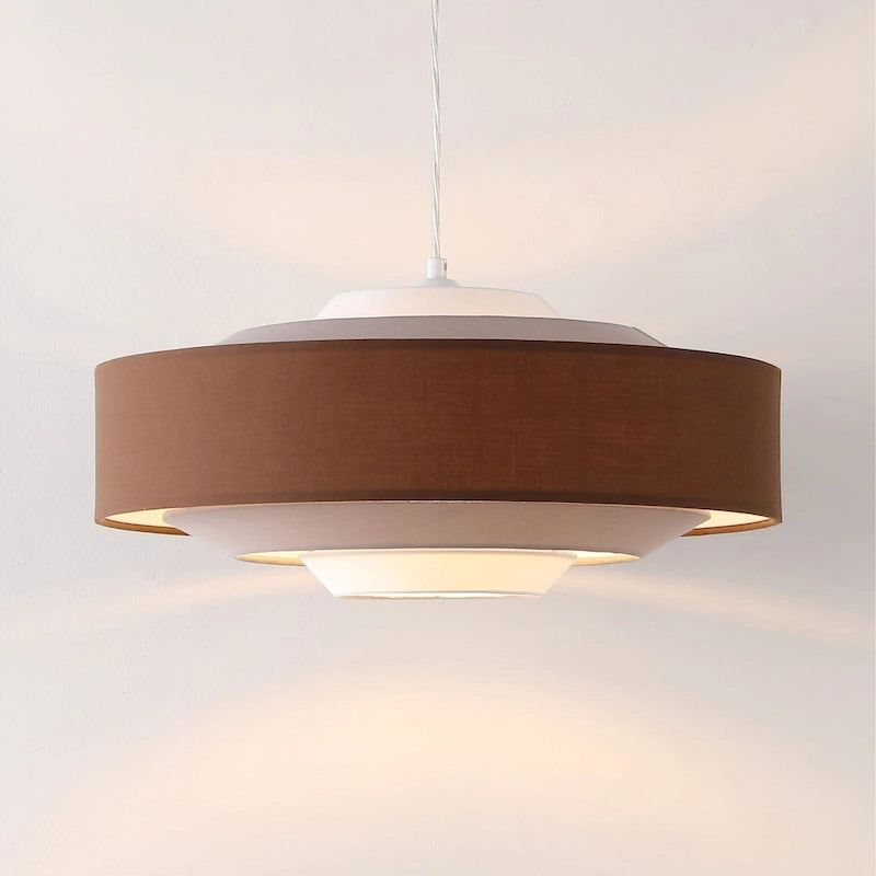 Suspension Fatme 20 de SAFAVIEH Lighting - 20 x 20 x 11-70 - avec profondeur/hauteur - Marron/Beige/Blanc - 20L x 20P x 70H
